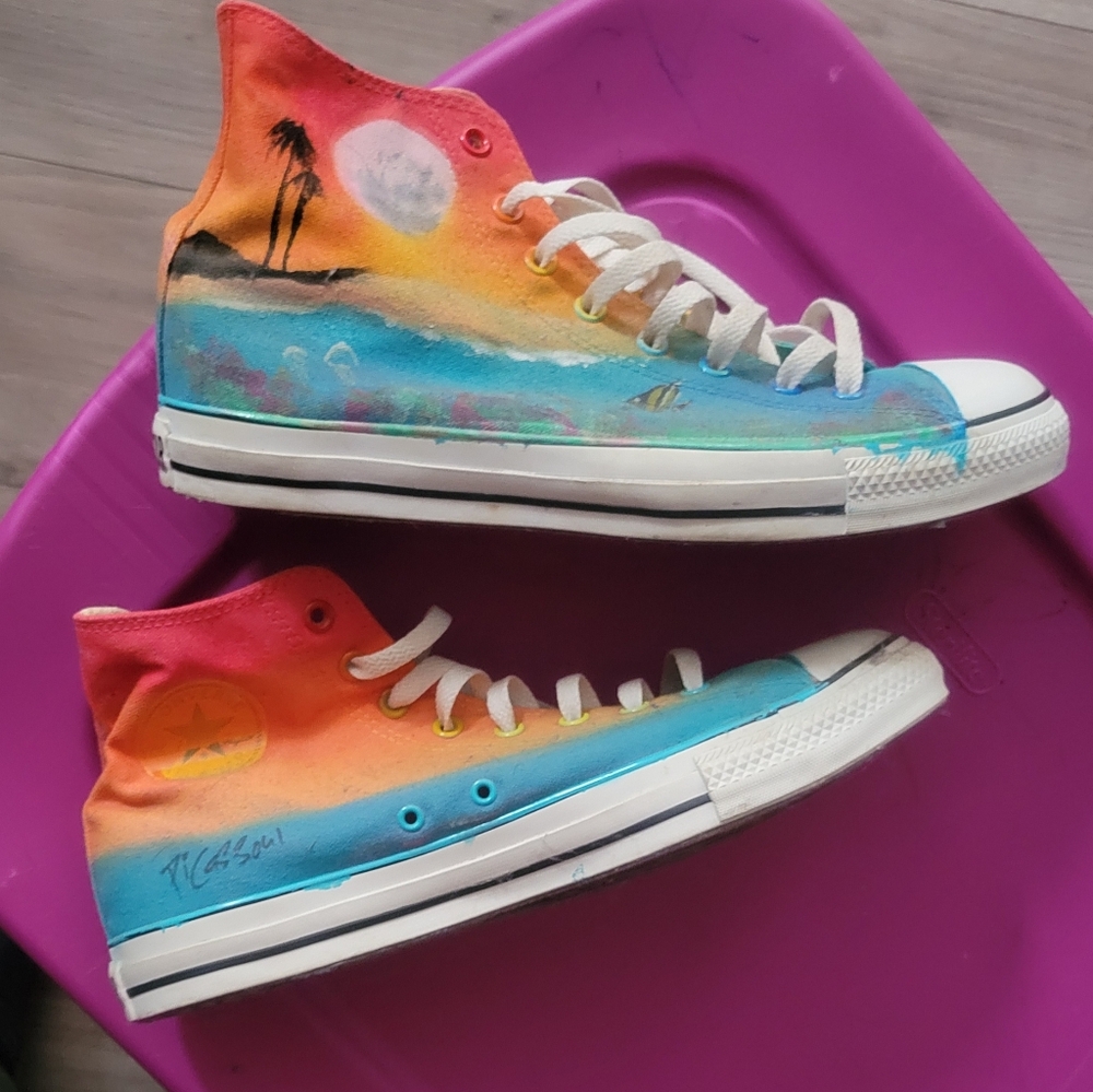 Custom painted converse